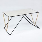 Coffee Table 76X51X43 Marble White Metal Black Golden