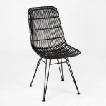 Chair 57X45X88 Metal Wicker Black