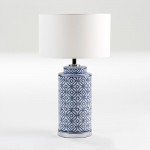 Lampe Auf Tisch Ohne Bildschirm 20X51 Keramik Weiß/Blau