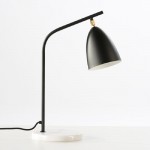 Table Lamp With Lampshade 37X22X54 Marble Metal Black