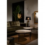 Tv Furniture 160X45X50 Metal Gold Wood White