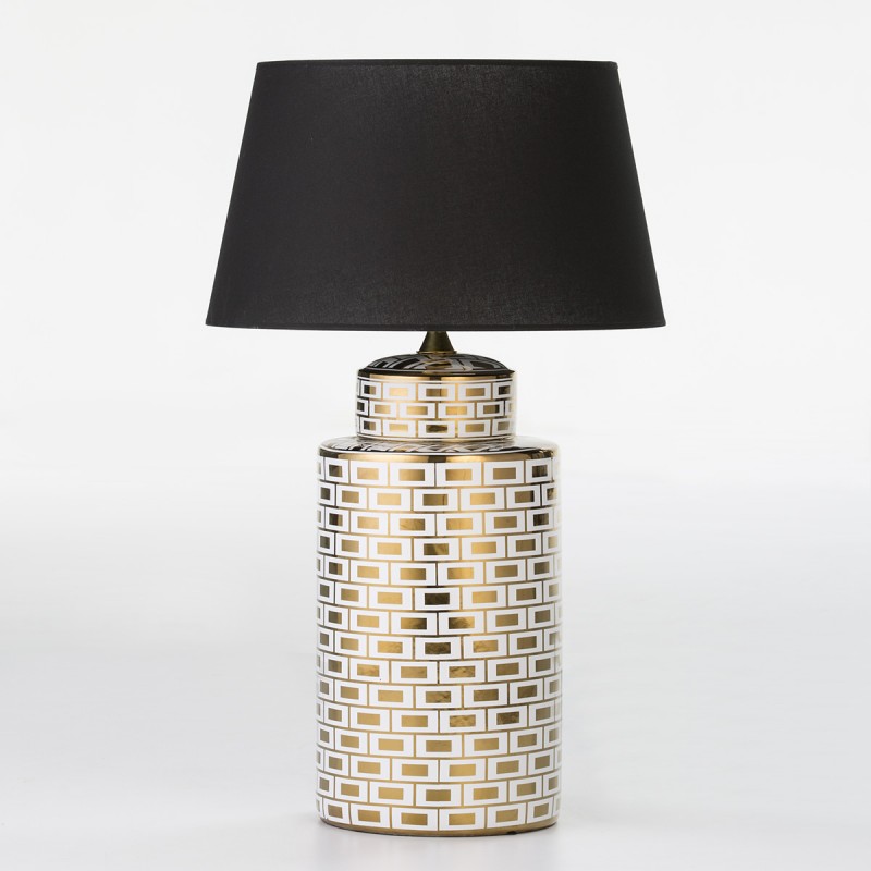 Table Lamp Without Lampshade 23X23X51 Ceramic White Golden Model 2 - image 54002