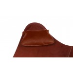 Têtière amovible pour fauteuil en cuir italien BUTTERFLY (marron chêne)
