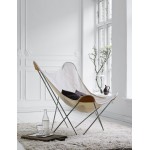 BUTTERFLY armchair cotton CANVAS MARIPOSA chrome foot (white)