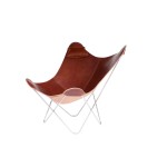 Italian leather butterfly chair PAMPA MARIPOSA chrome foot (oak brown)