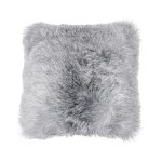Cuscino in pelle di pecora, peli corti islandesi (bianco, grigio)