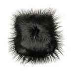 Sheepskin cushion, iceland long hair (black)