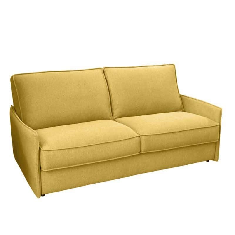 Sofa bed 3 places fabric 140 cm SOIZIC Yellow - image 54313