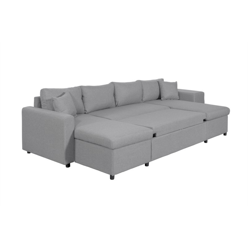 Sofa bed 6 places fabric Niche on the right KATIA Light grey - image 54358