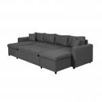 Sofa bed 6 places fabric Niche on the left KATIA Dark grey