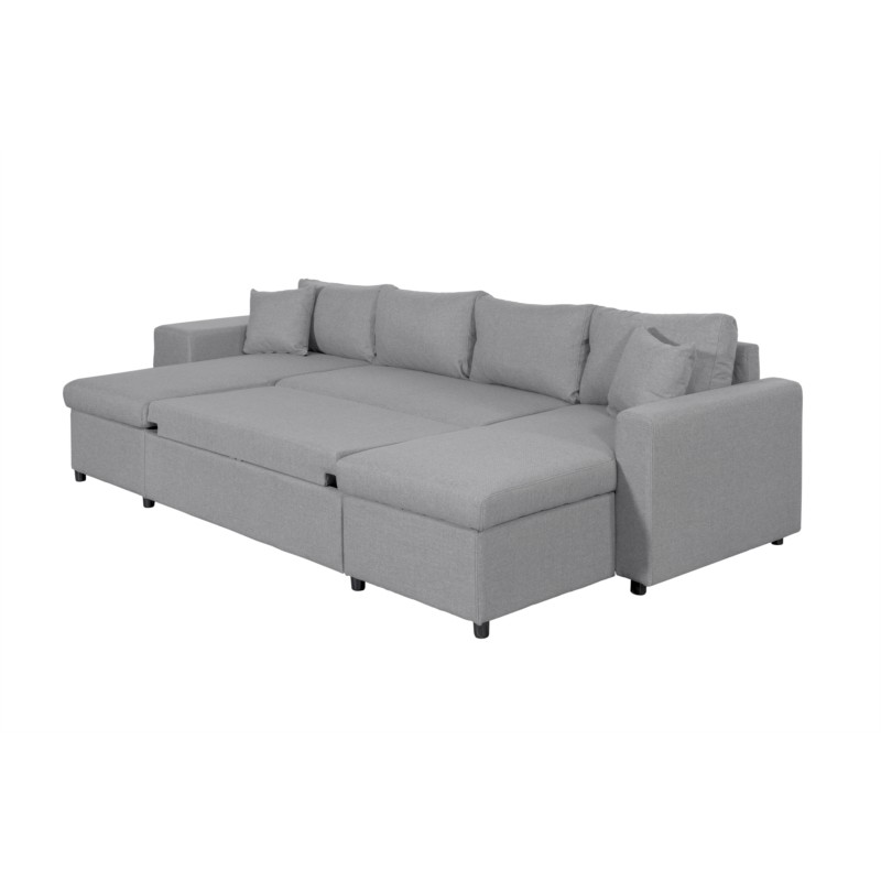 Sofa bed 6 places fabric Niche on the left KATIA Light grey - image 54399