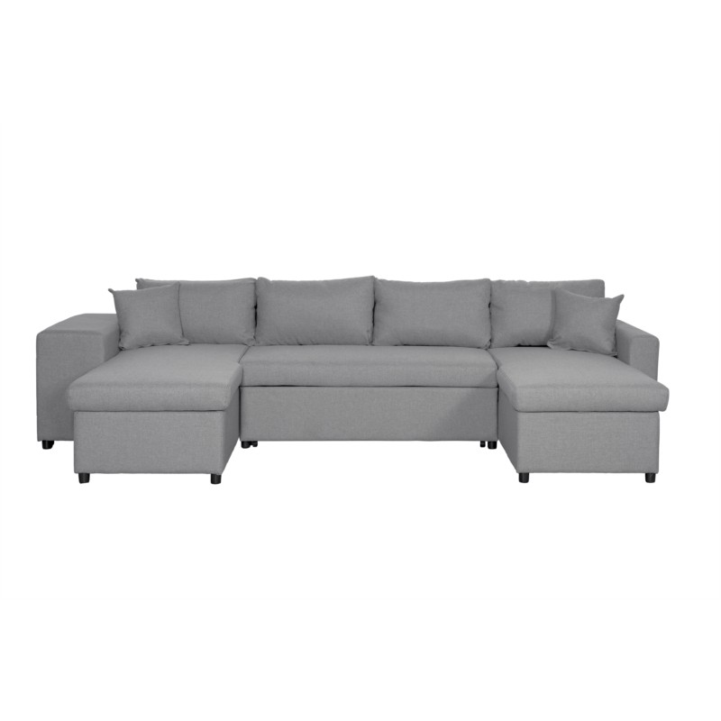 Sofa bed 6 places fabric Niche on the left KATIA Light grey - image 54400