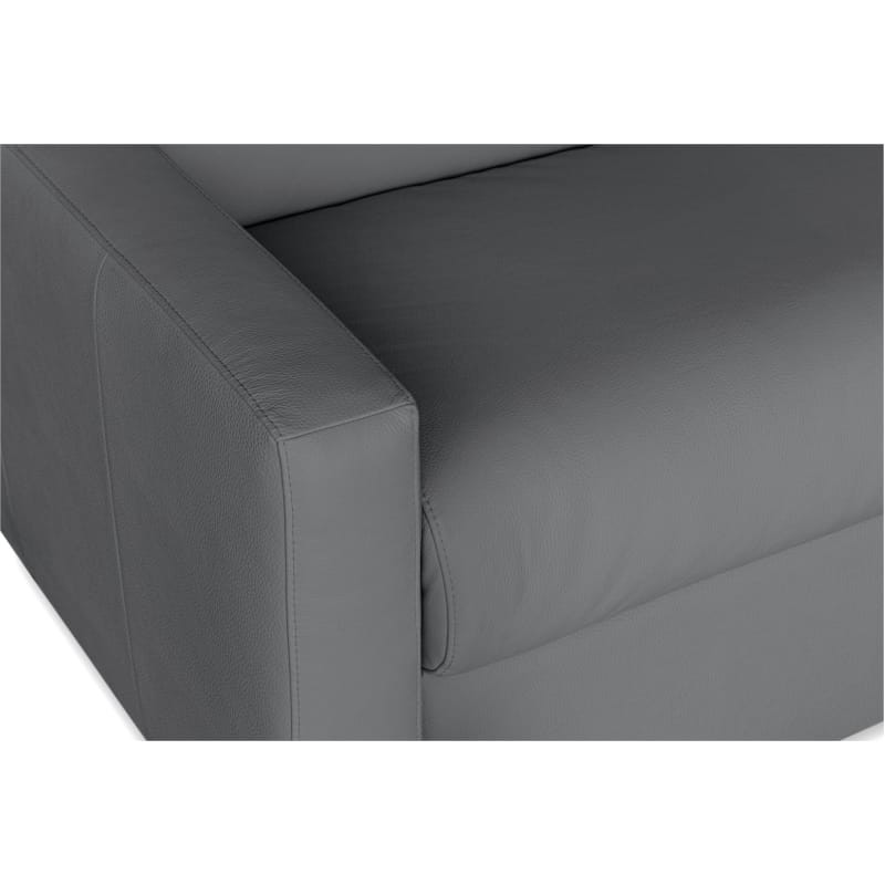 Sofá cama 3 plazas colchón de piel 140 cm NOELISE Gris - image 54490