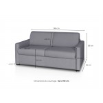 Sofa bed 3 places fabric Mattress 140 cm NOELISE Beige