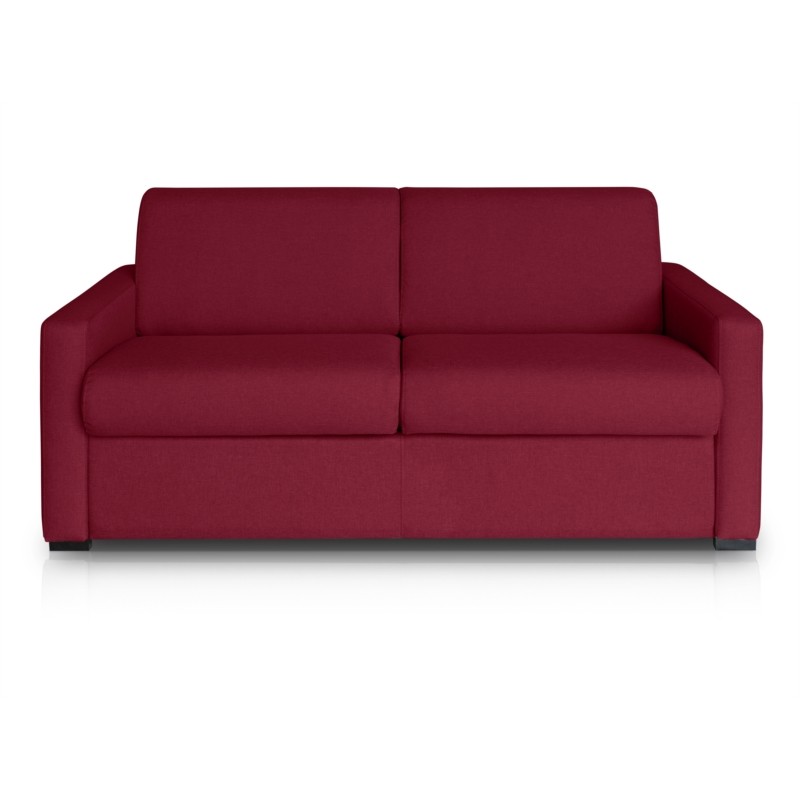 Sofa bed 3 places fabric Mattress 140 cm NOELISE Bordeaux - image 54547