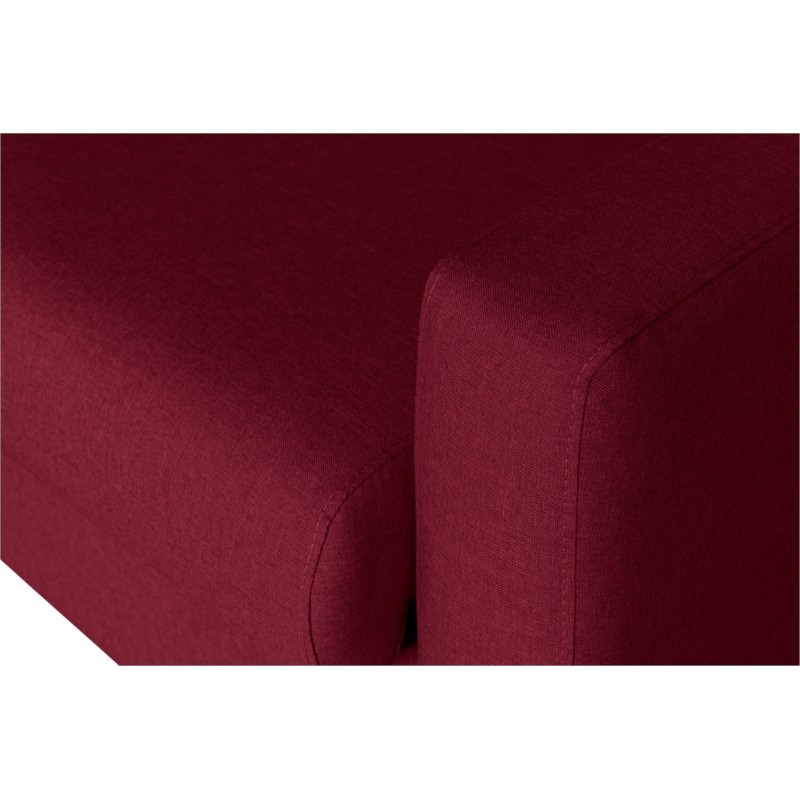 Sofa bed 3 places fabric Mattress 140 cm NOELISE Bordeaux - image 54548