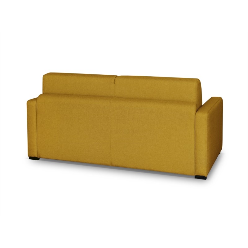 Sofa bed 3 places fabric Mattress 140 cm NOELISE Yellow - image 54581