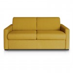 Sofa bed 3 places fabric Mattress 140 cm NOELISE Yellow