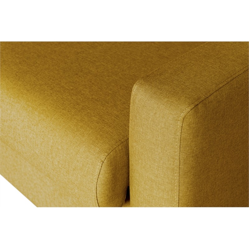 Sofa bed 3 places fabric Mattress 140 cm NOELISE Yellow - image 54585