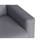 Sofa bed 3 places fabric Mattress 160 cm NOELISE Light grey