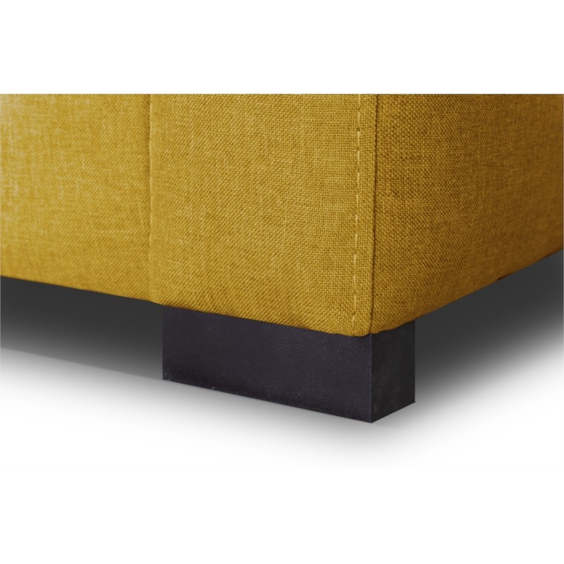 Sofa bed 3 places fabric Mattress 160 cm NOELISE Yellow - image 54680