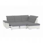 Convertible corner sofa 4 seats Right angle DIMITRY Grey, white