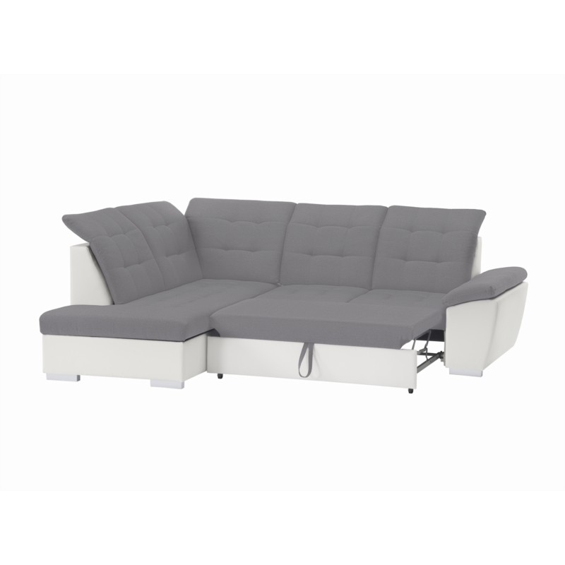Convertible corner sofa 4 places Left angle DIMITRY Grey, white - image 54698