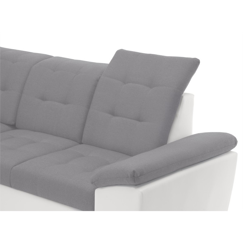 Convertible corner sofa 4 places Left angle DIMITRY Grey, white - image 54709