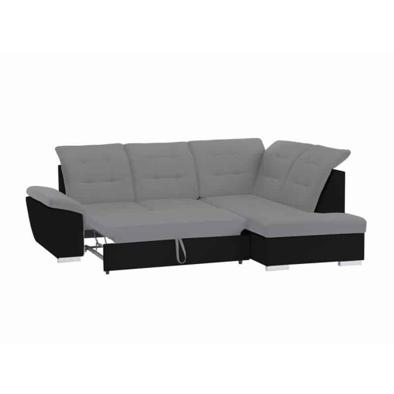 Convertible corner sofa 4 places Right Angle DIMITRY Grey, black - image 54717