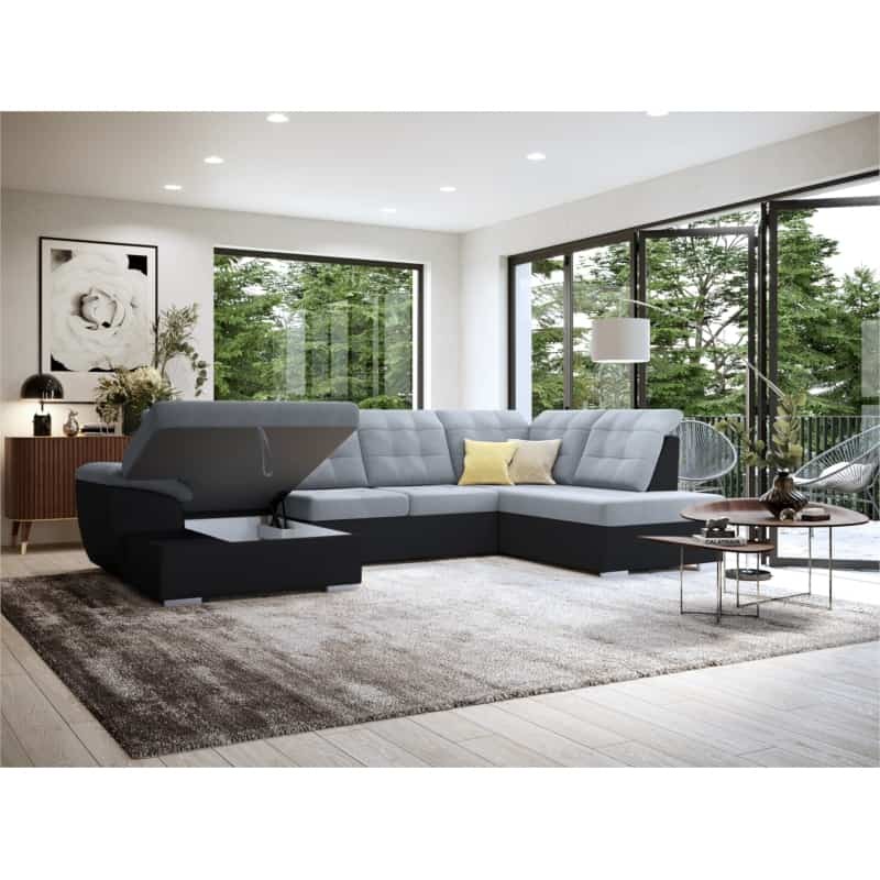 Convertible corner sofa 6 places Right angle DIMITRYPLUS Grey, black - image 54768