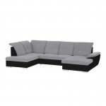 Convertible corner sofa 6 seats Left angle DIMITRYPLUS Grey, black