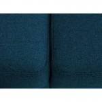 Corner sofa convertible 5 places headrest fabric VIKY Blue oil