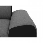 Corner sofa convertible 3 places headrests PU fabric ALI Grey, black