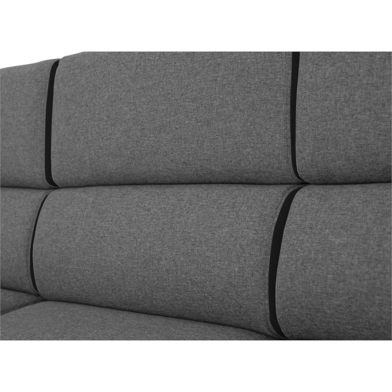 Corner sofa convertible 3 places headrests PU fabric ALI Grey, black - image 54928