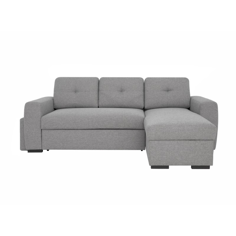 Convertible corner sofa 4 places fabric ADIL Light grey - image 54940
