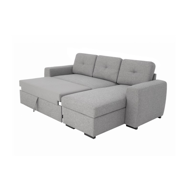 Convertible corner sofa 4 places fabric ADIL Light grey - image 54943