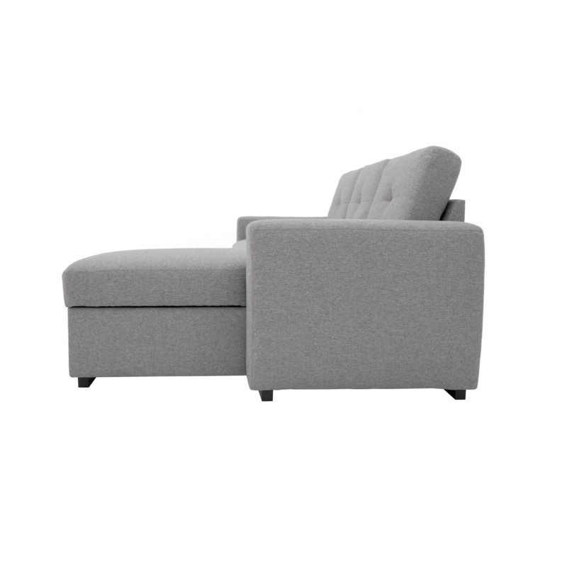 Convertible corner sofa 4 places fabric ADIL Light grey - image 54947