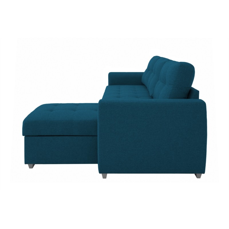 Corner sofa convertible 3 places fabric DONIA Oil Blue - image 54981