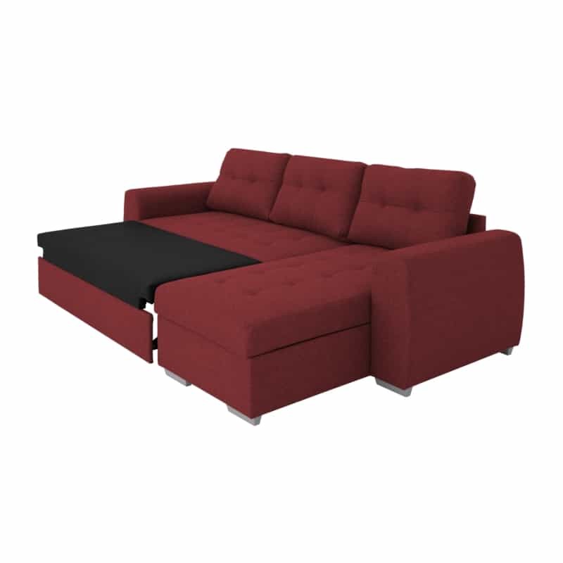 Convertible corner sofa 3 places fabric DONIA Bordeaux - image 54985