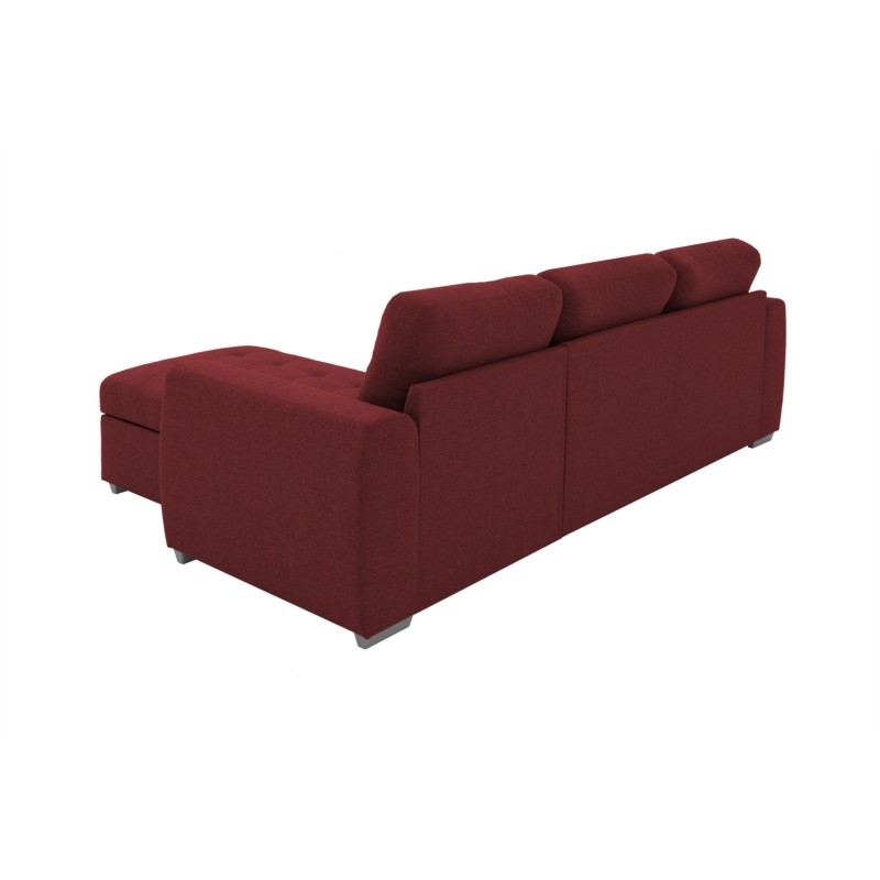 Convertible corner sofa 3 places fabric DONIA Bordeaux - image 54990
