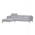 Corner sofa 4 places fabric feet metal Left Angle LULU Light grey