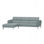 Corner sofa 4 places fabric feet metal Angle Left LULU Blue celadon
