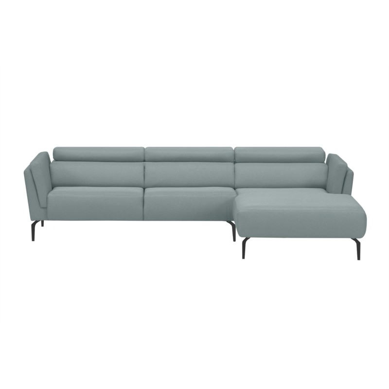 Corner sofa 4 places fabric feet metal Right Angle LULU Blue celadon - image 55077