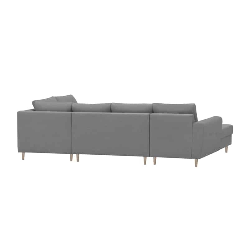 Convertible corner sofa 5 seats fabric Right Angle OKTAV Light grey - image 55089
