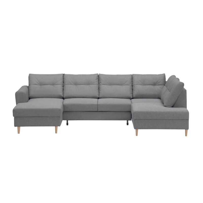 Convertible corner sofa 5 seats fabric Right Angle OKTAV Light grey - image 55090