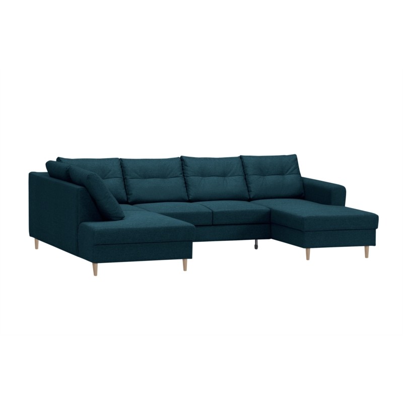 Convertible corner sofa 5 places fabric Left Corner OKTAV Oil Blue - image 55102