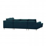 Convertible corner sofa 5 seats fabric Right Angle OKTAV Oil Blue