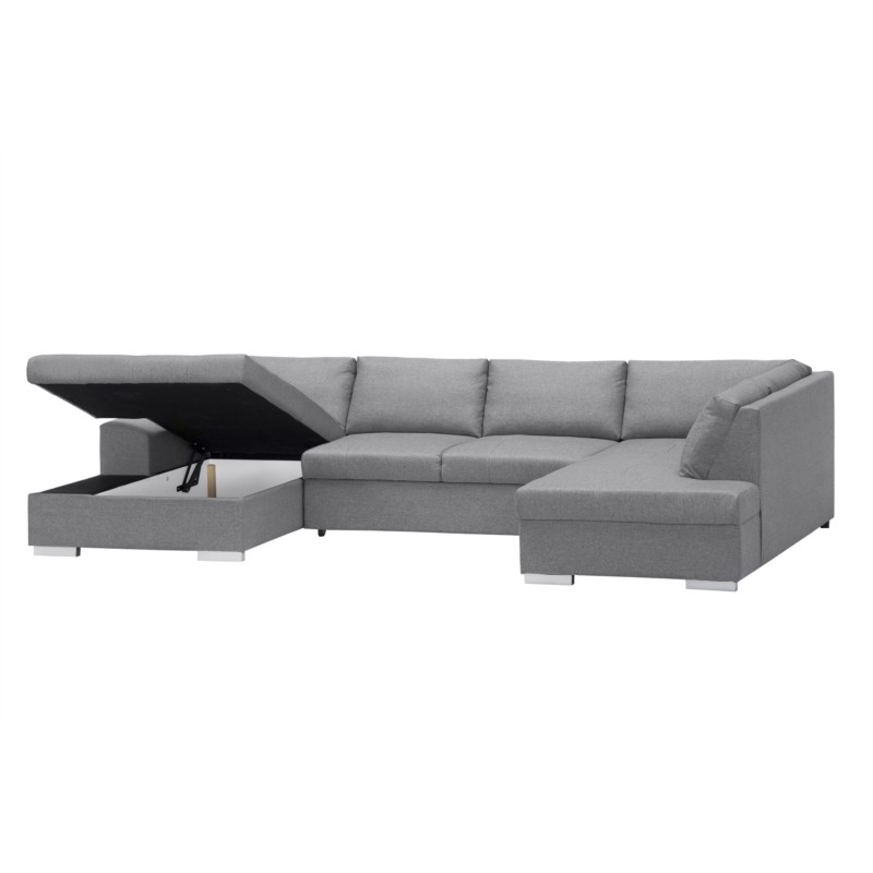 Convertible corner sofa 5 seats fabric Right Angle ARIA Light grey - image 55125