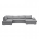 Convertible corner sofa 5 seats fabric Left Corner ARIA Light grey