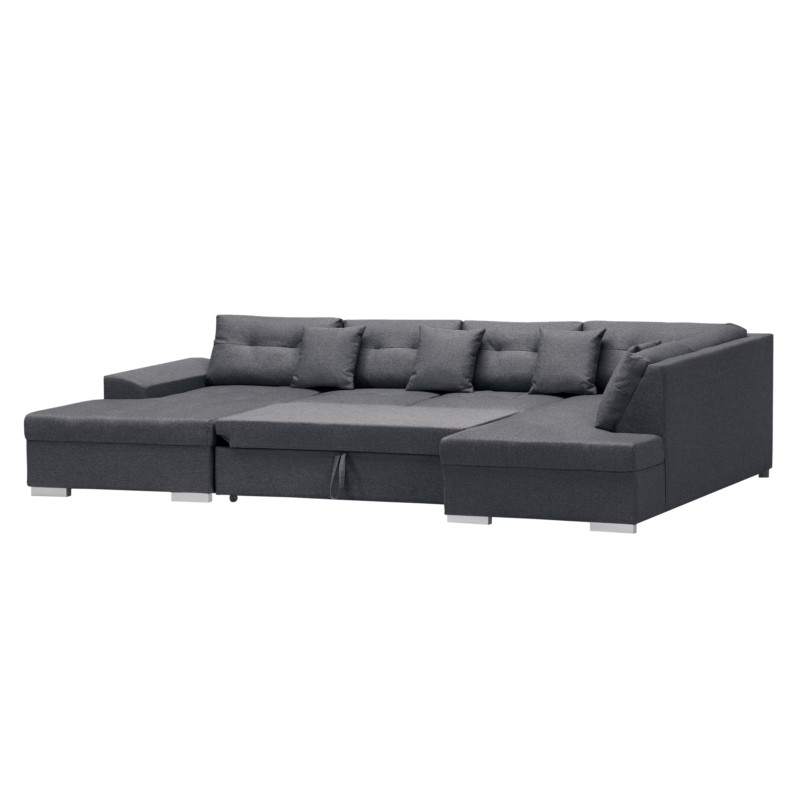 Convertible corner sofa 5 places fabric Right Angle GRACEU Dark grey - image 55165